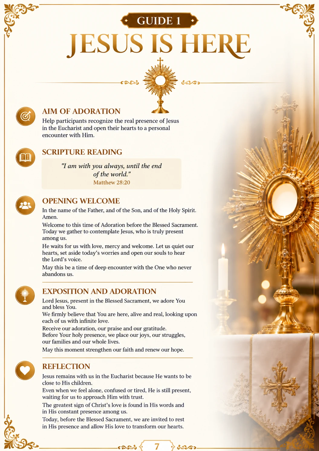 Localized Eucharistic Adoration resource